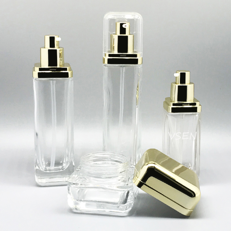 方形透明瓶子 透明罩子   玫瑰金盖子 现货玻璃瓶(图6)